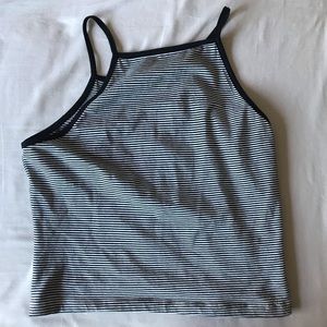 Striped square neck tank top